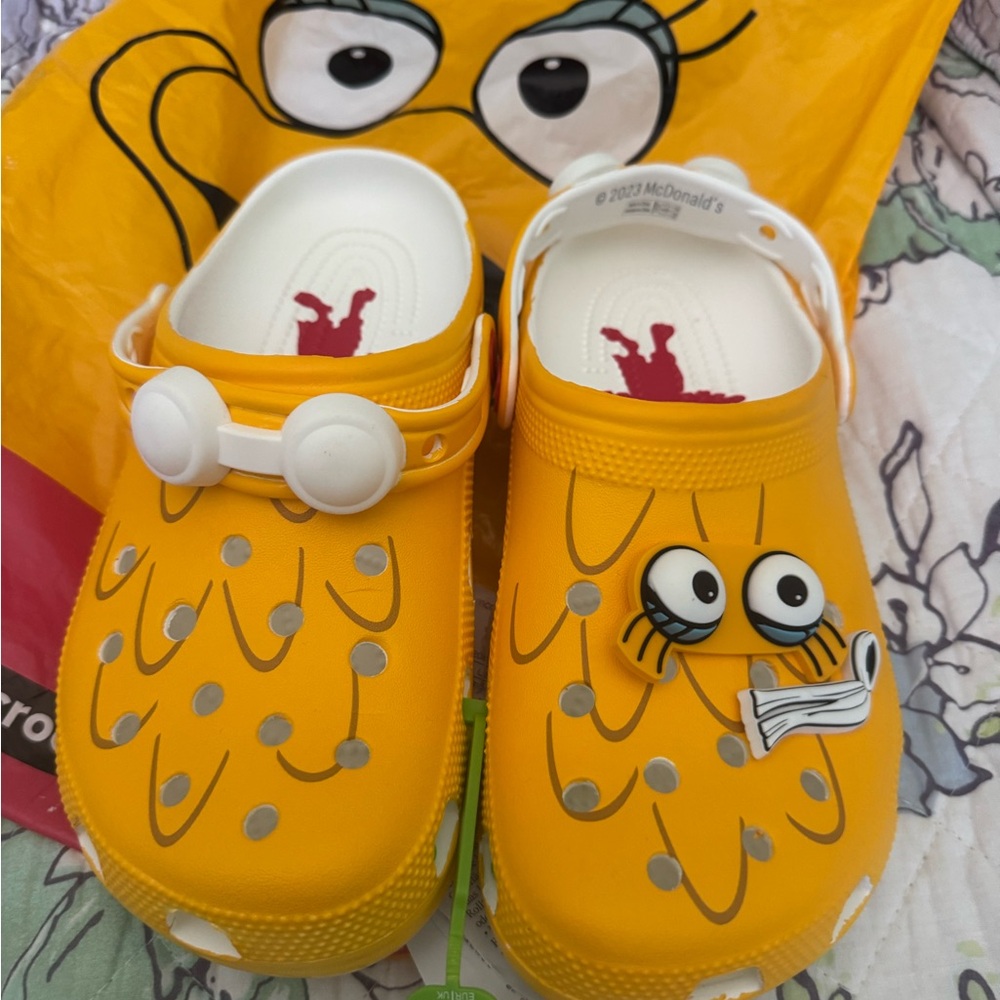 CROCS x McDonald's Birdie Sandals Womens 8 Mens 6 Yellow Classic Clog New